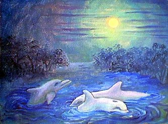 Dolphins in Blue